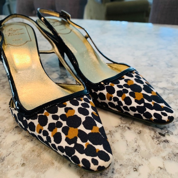 Roger Vivier Shoes - Roger Vivier Leopard Print Sling Backs Size 7